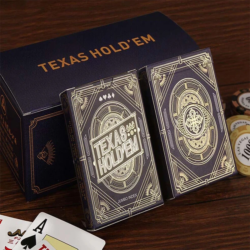 Poker Paper Deck, Texas Hold'em Poker Card, Family Party Board Game, High Quality, 54Pcs Set