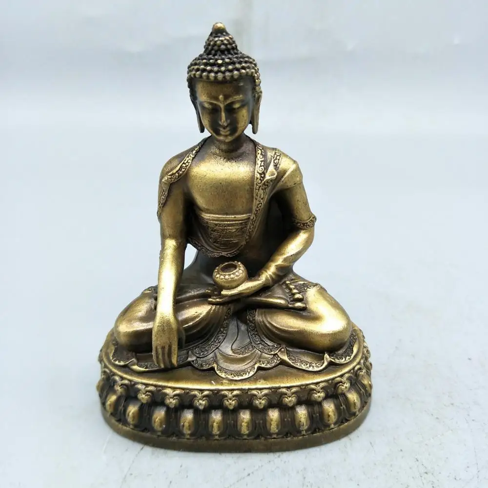 Изысканная античная медь(Sakyamuni) украшение дома - Цвет: Цвет: желтый