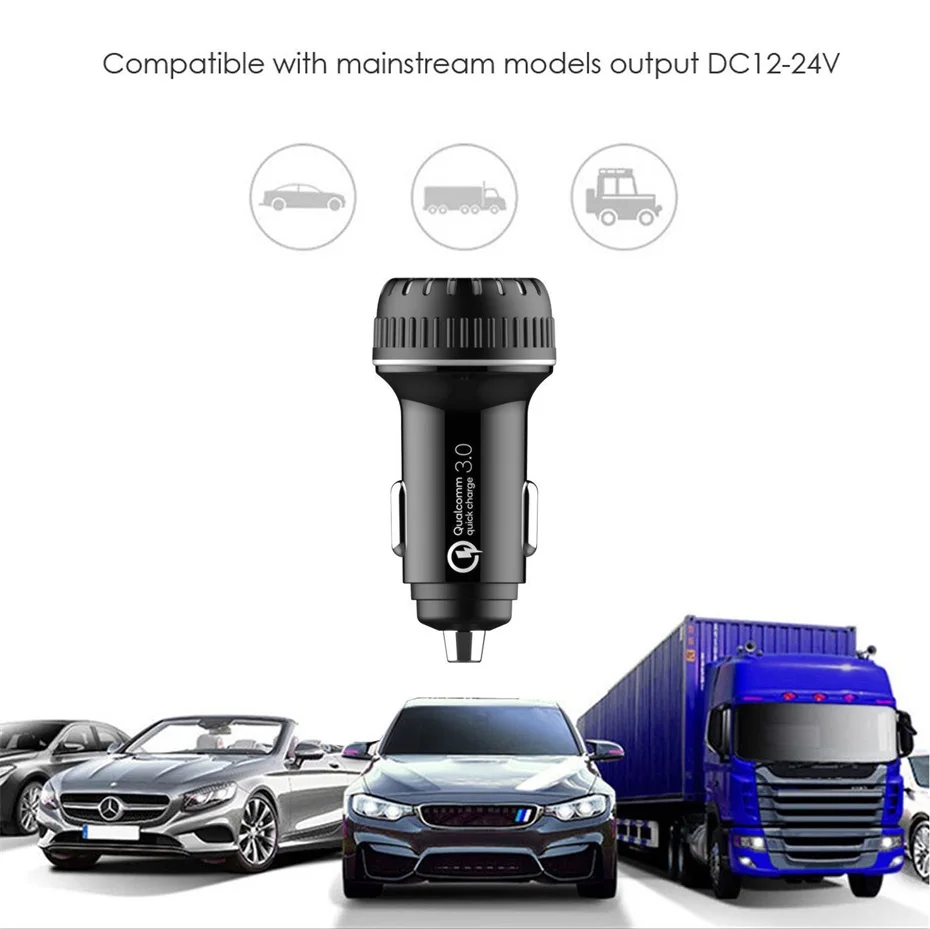 USB Автомобильное зарядное устройство QC3.0 быстрое PD 27W Type c Быстрая зарядка со