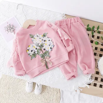 

Autumn Baby Girls Clothes Cotton Children Flower Top Pants 2Pcs/sets Infant Outfit Fashion Toddler Tracksuits Baby Girl Clothing