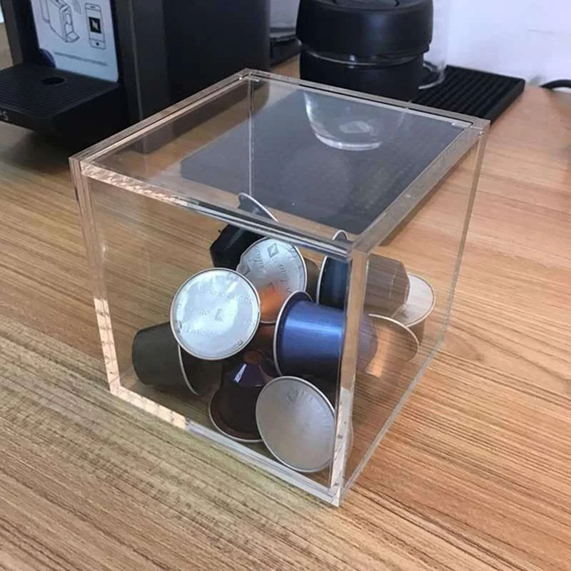1pc Acrylic Capsule Coffee Storage Box Coffee Pod Cup Holder Transparent Dustproof Case Household Capsules (no have Capsule)
