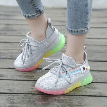

2020 Autumn Kids Shoes Unisex Toddler Boys Sneakers Mesh Breathable Girls Sport Shoes Fashion Casual Children Shoes Size 26-37