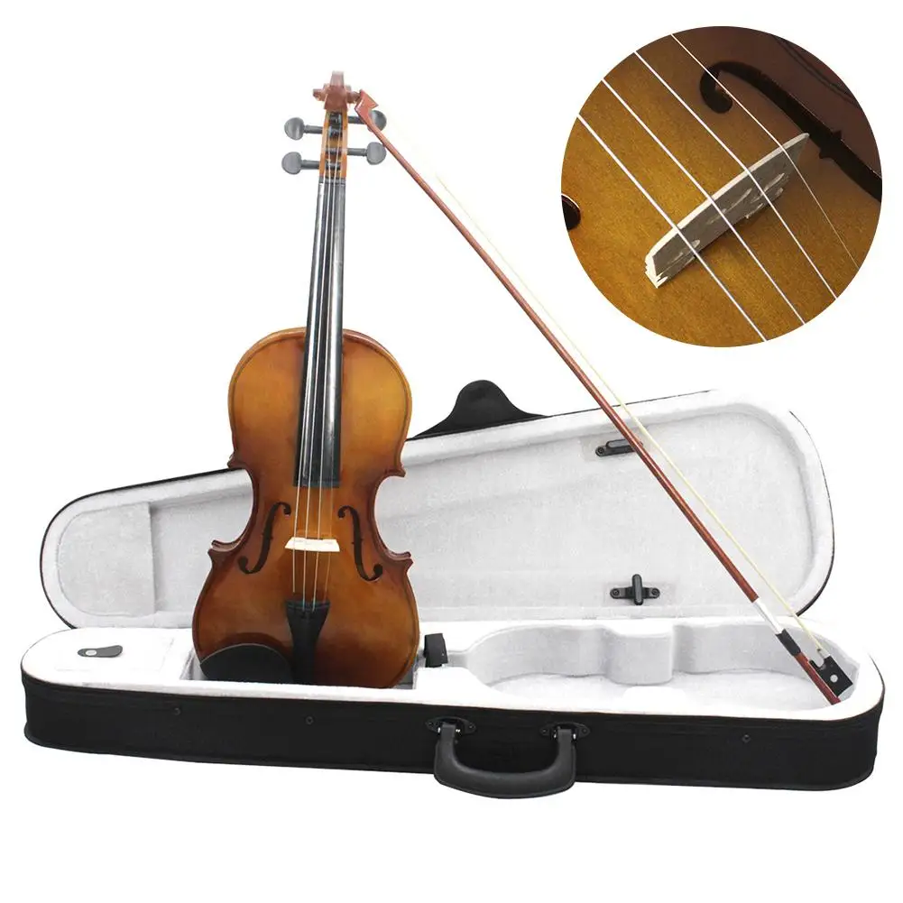 Violin 4/4 Full Size Vintage 4 String Violin Musical Instrument Accessory Student Beginner Learning Tool Vintage violin
