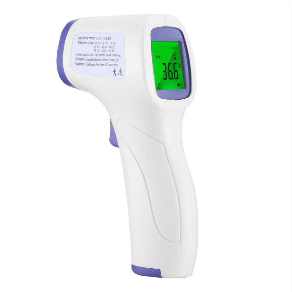 Non-Contact Body Forehead Digital Thermometer Three-Color Backlight Ew-02 Handheld Medical Infrared For Baby Adult |
