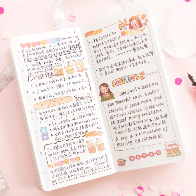 Kawaii, корейский Дневник для путешественников, милый ежедневник, записная книжка, блокнот, портативный блокнот, канцелярские принадлежности для мальчиков и девочек