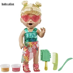 Poupée en forme de soleil pour enfant, jouet en forme de casse croûte, cheveux blonds, Kawaii, sur le thème de l'été 
