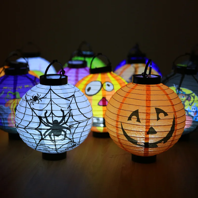 

Halloween Decoration LED Paper Pumpkin Hanging Lantern Light Lamp party decoration bar vampire