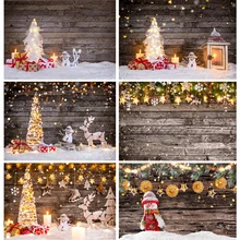 

SHENGYONGBAO Christmas Wooden Planks Theme Photography Background Snowman Backdrops For Photo Studio Props 211221 MMSD-03