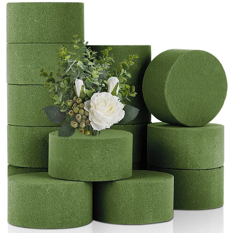 Floral Foam, 15 PCS Round Dry Floral Foam Blocks, Green Blocks for Artificial  Flowers, Great for Flower - AliExpress