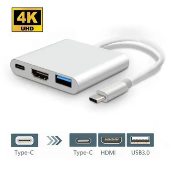 

For Apple For Switch Type-C To Hdmi Adapter Converter HDMI USB Three-In-One Converter Hub Usb 3.0 Multi-Function Converter