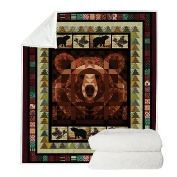 

Animal Themed Sherpa Fleece Throw Blanket For Bed Couch Sofa Kids Adults Outdoor Travel Large Blanket