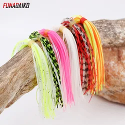 Funadaiko 5 Bundles/lot NEW Silicone Skirts fishing accessories DIY spinnerbaits buzzbits rubber fly tying material length 13cm