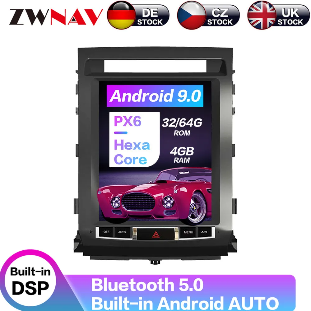 

Carplay DSP Android PX6 Vertical Tesla Radio Screen Car Multimedia Player GPS Navigation For TOYOTA LAND CRUISER LC200 2008-2015
