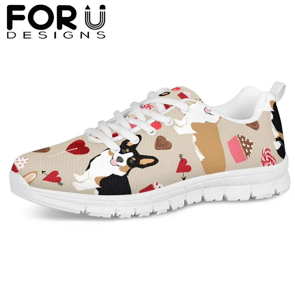 FORUDESIGNS/женские кроссовки с рисунком собаки из мультфильма; коллекция года; дышащая повседневная обувь на шнуровке; Женская Удобная прогулочная обувь на мягкой платформе