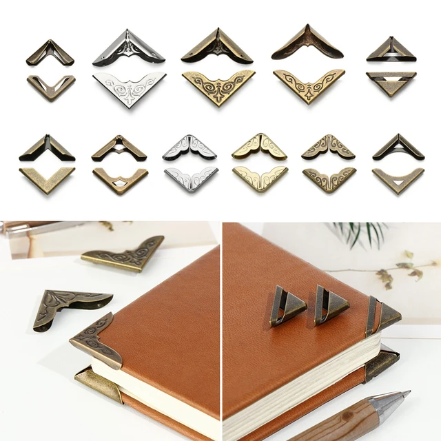 4PCS Retro Metal Iron Corners Book Corner Protector Photo Albums