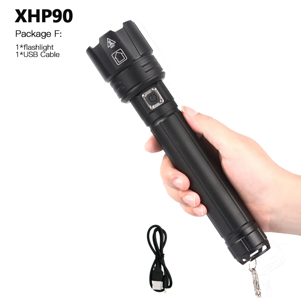 90000лм мощный светодиодный фонарик XHP90, фонарик с usb-зарядкой, светодиодный фонарь lanter 2*26650, аккумулятор для кемпинга, велосипедная лампа - Испускаемый цвет: F