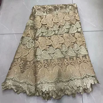 

Madison African Lace Fabric 2019 Embroidered Nigerian Laces Fabric High Quality French Tulle Lace Fabric For Women 5Yards 03