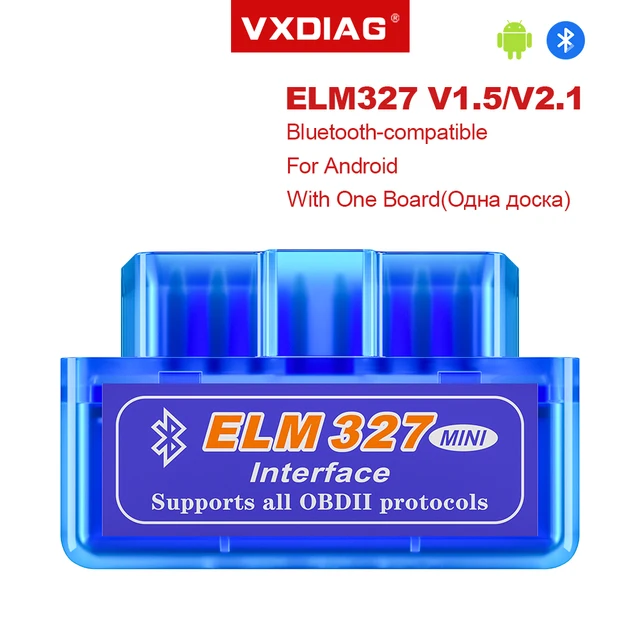 VXDIAG Mini Elm327 OBD2 Scanner Bluetooth-Compatible V2.1/V1.5 Code Reader Auto Car Diagnostic tool For Android OBD2 Protocols 1