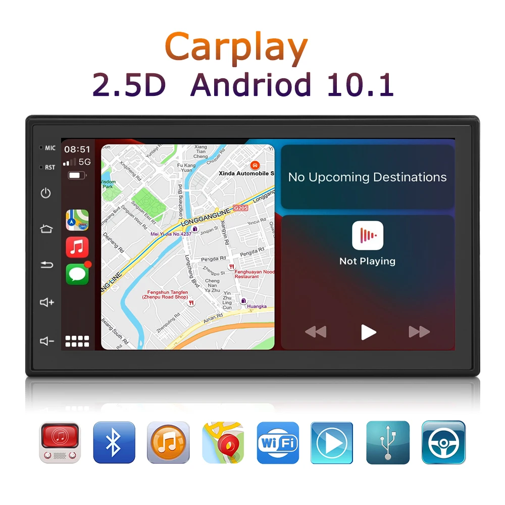Автомобильный радиоприемник 7 дюймов встроенный беспроводной мультимедийный