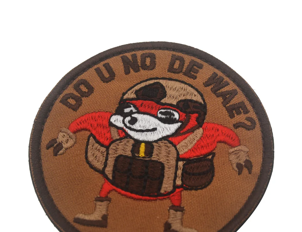 DO U NO DE WAE Игандские накладки на костяшки следуют за мной я знаю де вае крюк и петля патч черный мем патч значок - Цвет: DO U NO DE WAE