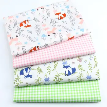 

DIY Fox Pattern Twill Cotton Fabric Bundle Sewing Quilt fabric Crafts for Handmade Sheet Pillowcase Curtain Tablecloth
