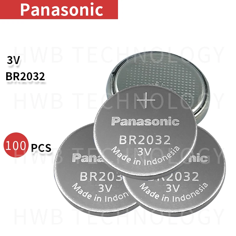 100 шт Новый оригинальный аккумулятор для Panasonic 3V BR2032 батареи BR 2032 высокотемпературная кнопка батареи для монет