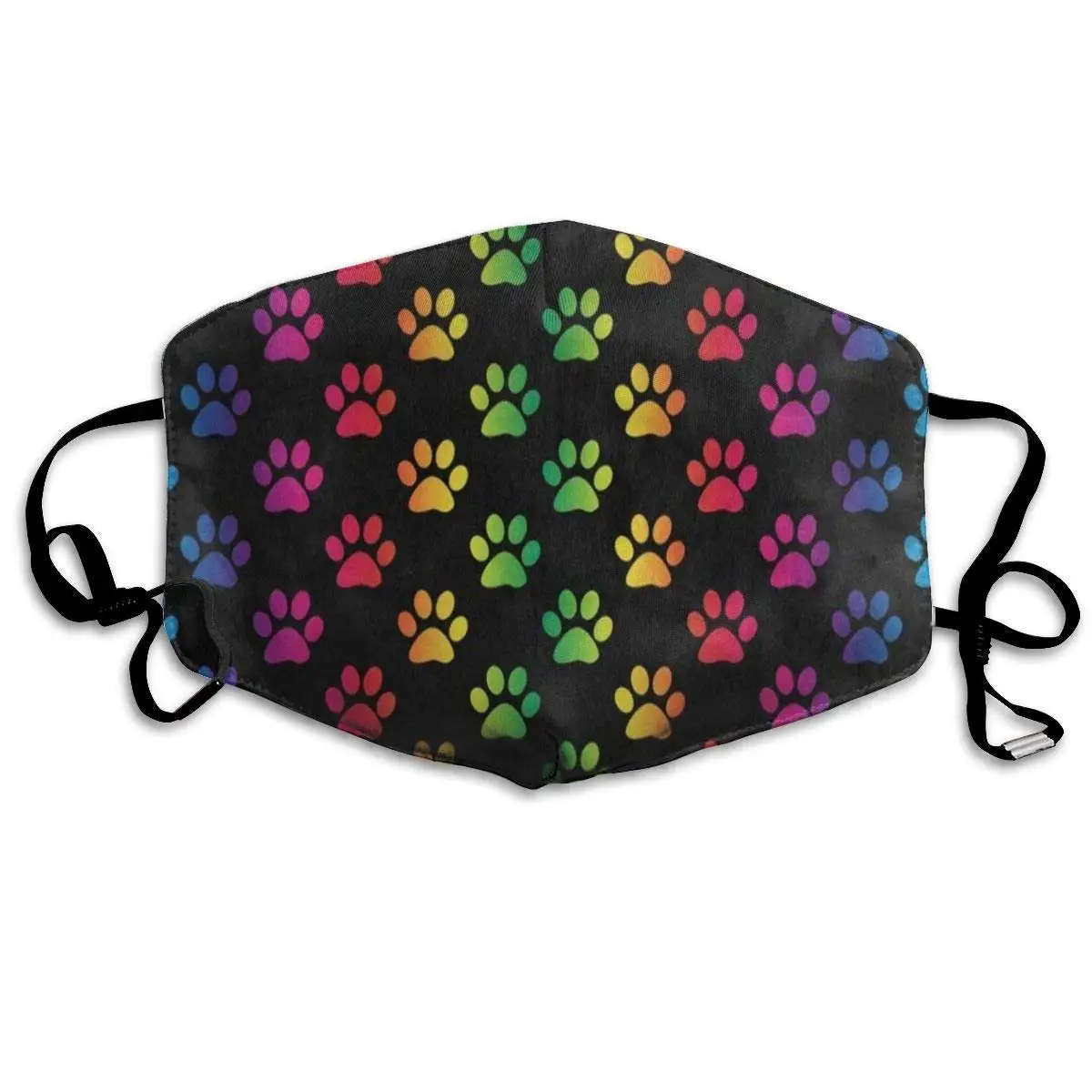 

Paw Print Rainbow Color Unique Dust Mouth Mask Reusable Anti-Dust Face Mask Adjustable Earloop Skin Protection