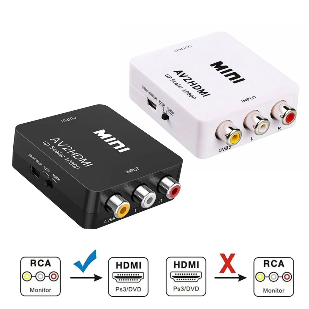 Мини AV/RCA/CVBS на hdmi-контроллер 1080P конвертер AV2HDMI видео адаптер для HD ТВ PS3 PS4 PC DVD Xbox Projecto