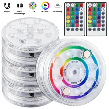 

Magnetic 13 Led Remote RGB Submersible Light Underwater Night Lamp Outdoor Christmas Garland Vase Bowl Garden Party Decoration