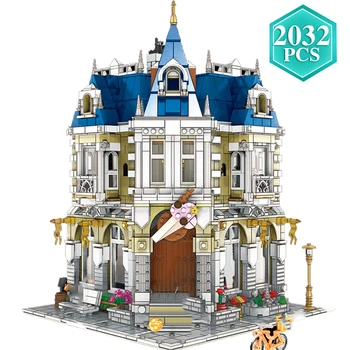 

Architecture Corner Theme Park Building Blocks City Street Houses with Small Figures Designer Bricks Kids Christmas Holiday Gift