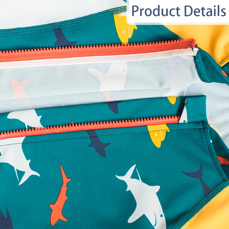 Children Sunscreen Swimsuit Boys Baby Bathing Suit Boy Kid One Piece Swimming Suit Toddler Baby Sun Protection Swimwear