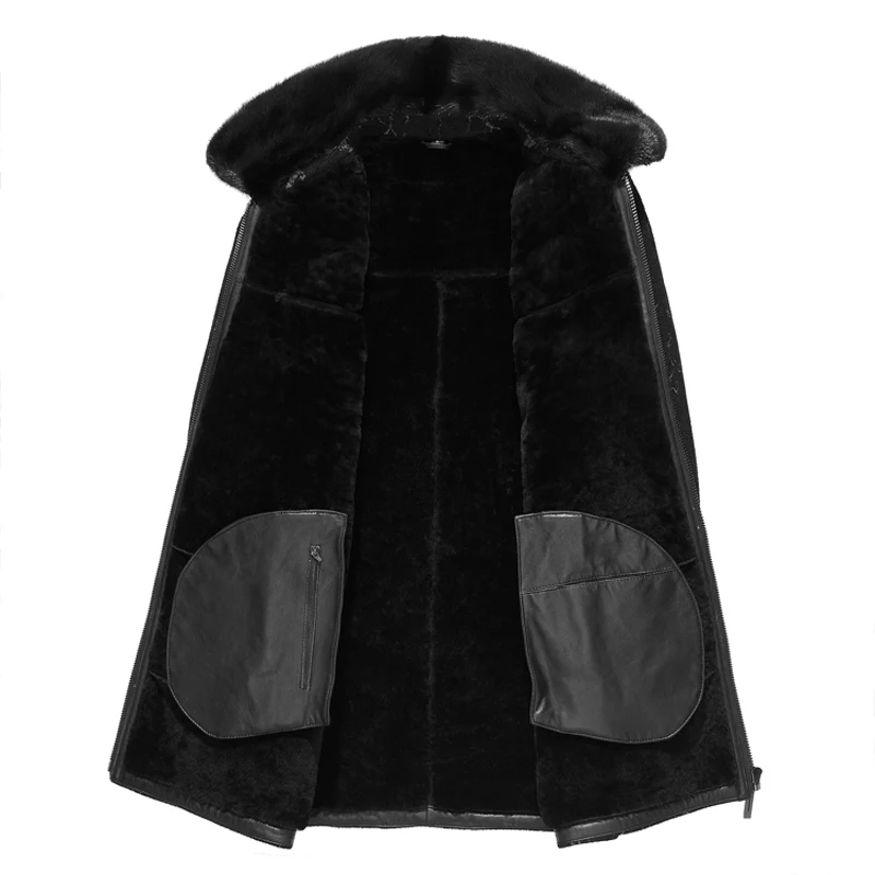 winter jackets men thicken woolen coat long outwear male warm overcoats fur woolen mens clothing