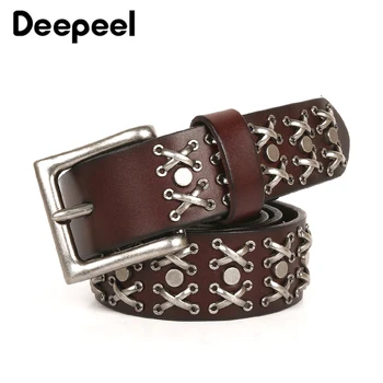 

Men Neutral Casual Jeans Rivet Leather Belts Alloy Accessories Cowskin Unisex designer belt punk mens belts luxury