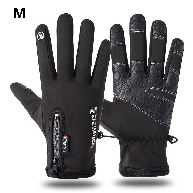 Теплые перчатки для катания на лыжах, зимние термальные перчатки для занятий спортом, водонепроницаемые, ветрозащитные, индукционные перчатки для езды на мотоцикле, пеших прогулок - Цвет: G249221A