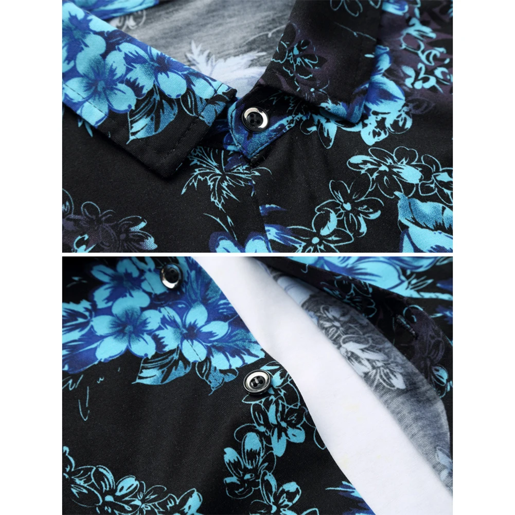 Summer Mens Short Sleeve Beach Hawaiian Shirts Casual Flower Floral Shirts Plus Size 5XL New Mens Clothing Fashion