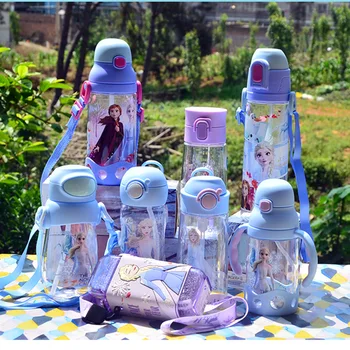 

Disney 580ml Children's Water Cup Frozen Summer Children's Water Cup Princess Aisha Student Cup Cartoon Water Cup