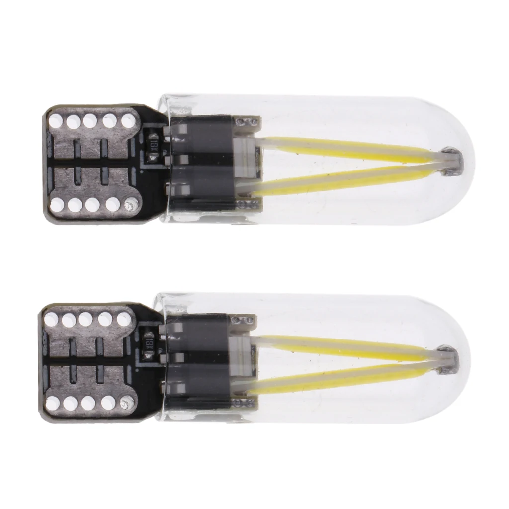 4 Pieces Car T10 COB LED Light Bulb for Clearance Number Plate Lamp White