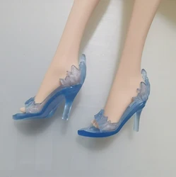 Stylish High Heeled Doll Shoes - Trendy 1/6 Scale Footwear Accessories - One Size (NO.17 blue clear)
