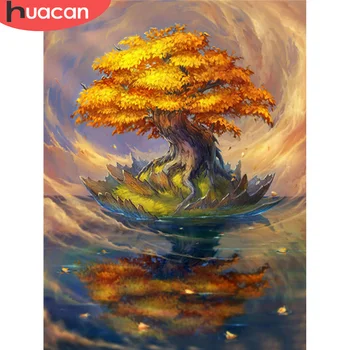 

HUACAN DIY Diamond Painting Tree Full Square Diamond Embroidery Landscape Mosaic Cross Stitch Decortion
