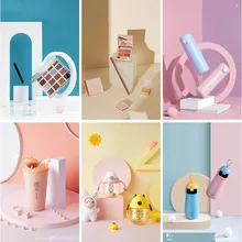 

Color Geometric Photo Props Three-Dimensional Arch Ring Morandi Solid Color Background High-Density Solid Wood Background Board