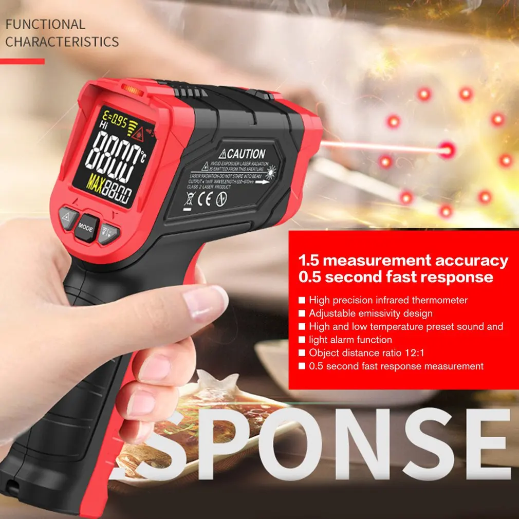 Goede Non Contact Lcd Digitale Ir Thermometer Infrarood Laser Point Gun Oppervlakte Temperatuur Pyrometer Imager