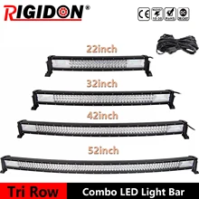 

RIGIDON 7D Tri-Row 22/32/42/52inch Curved Led Light Bar Flood Spot Combo Beam for Offroad Boat Truck 4WD SUV ATV With Wiring