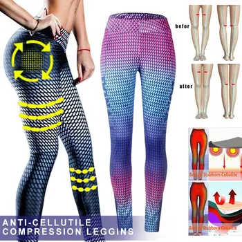 

New Hot Women Anti-Cellulite Compression Slim Leggings Gym Running Sport Pants (small gift）
