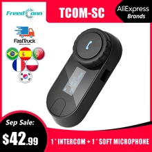 QPLOVE FreedConn tcom-sc шлем гарнитура мотоцикл домофон с ЖК-экраном и fm мягкий микрофон Bluetooth беспроводное соединение