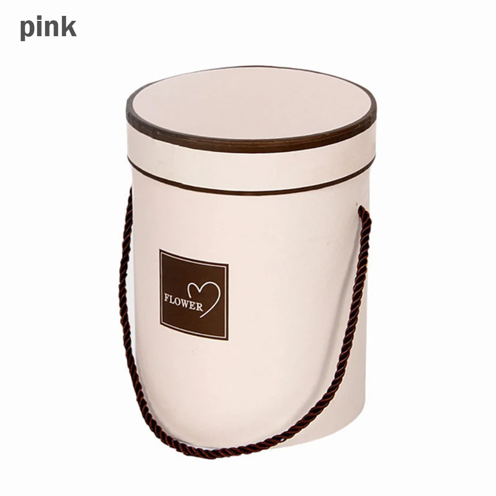B Mini Pink Круглые бумажные коробки для цветов, ваза для цветов розы с крышкой, подарок на день рождения, домашний декор для свадьбы, сделай сам, поставка - Цвет: B Mini Pink