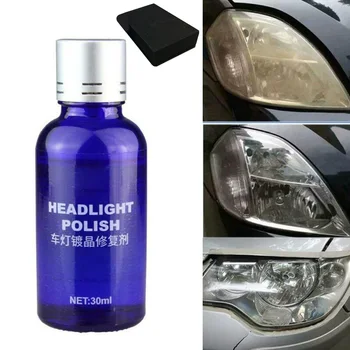 

1*Car 9H Hardness Headlight Liquid Polish Cleaner Lens Restorer Repair W/ Sponge