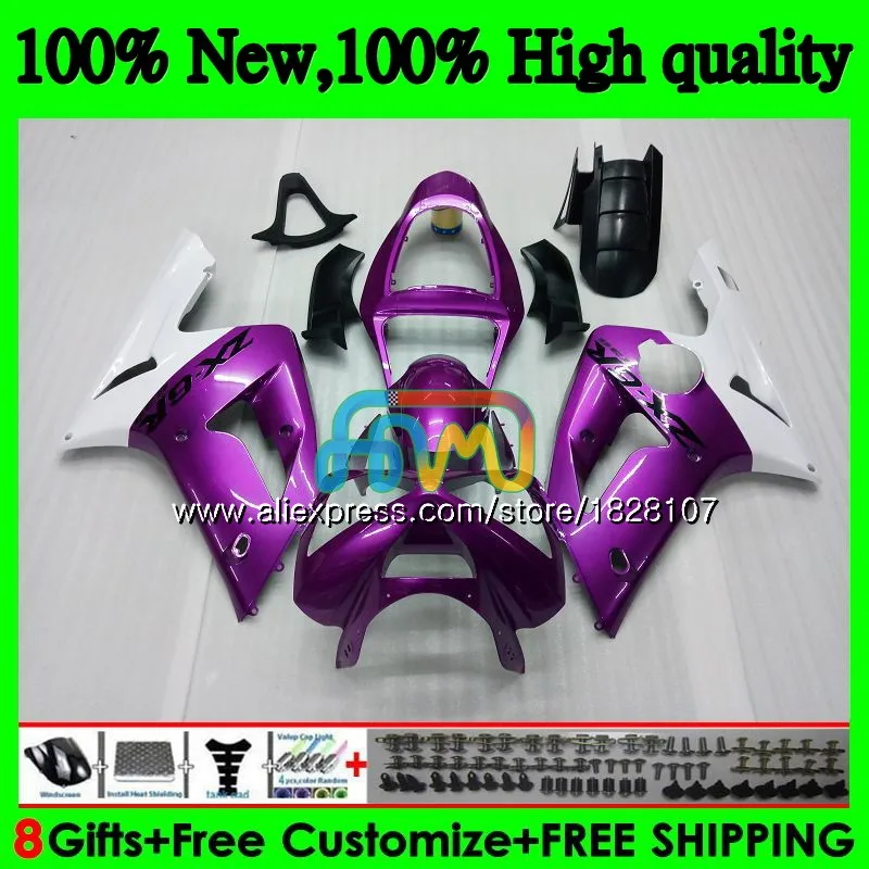 Корпус для KAWASAKI фиолетовый белый 600CC ZX600 ZX636 12BS. 94 ZX 636 6 R ZX 6R 03 04 ZX-636 ZX-600 ZX-6R ZX6R 03 04 2003 2004 Обтекатель