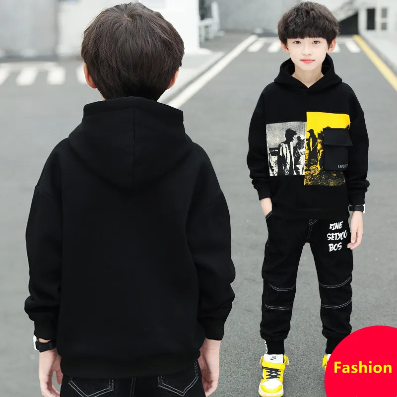 Flower And X Print Boys Casual Pullover Long Sleeve Hoodies, Boys Sweatshirt  For Spring Fall, Kids Hoodie Tops Outdoor - Temu United Arab Emirates