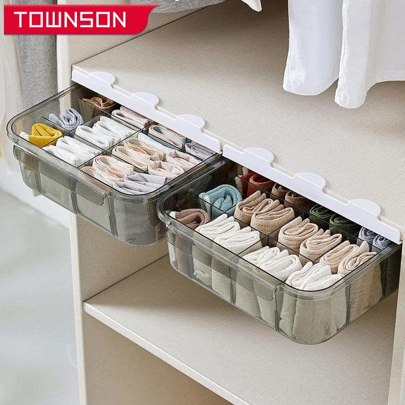 Underwear Storage Box Wall-mounted Multifunction Plastic Stackable Drawer  Closet Storage Organize Bra Underpants Sorting Tool - AliExpress