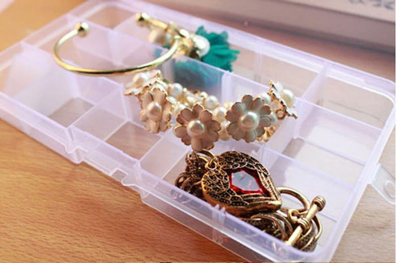 10 Grids Adjustable Jewelry Beads Pills Nail Art Storage Box Case WH Home Portable exquisite Creative and refined